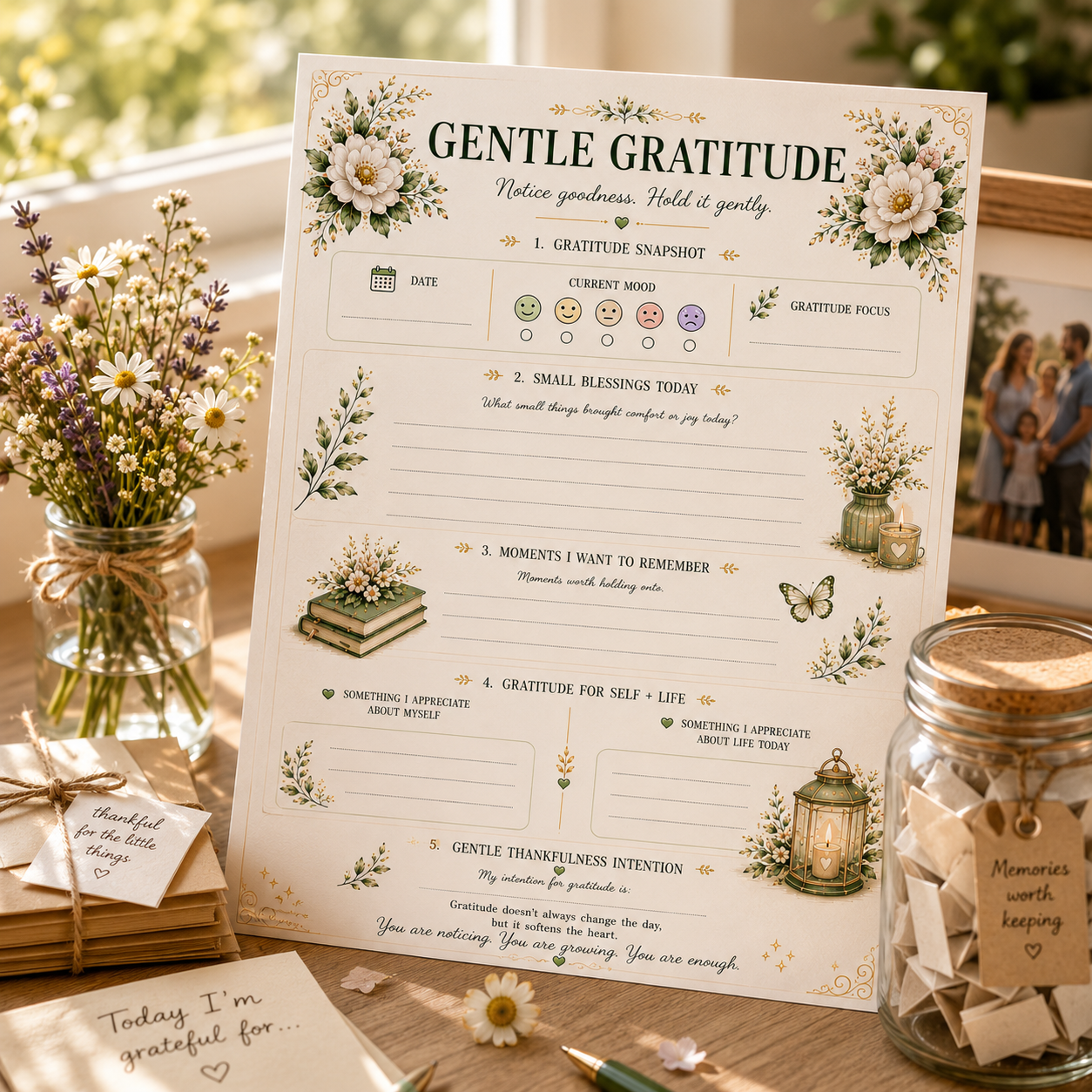 Gentle Gratitude — Elegant Printable Gratitude & Thankfulness Page