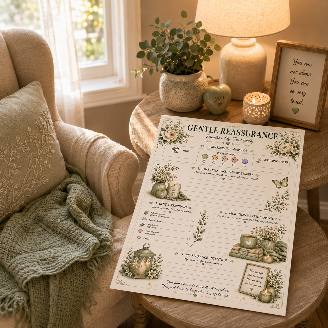 Gentle Reassurance — Elegant Printable Reassurance & Emotional Support Page