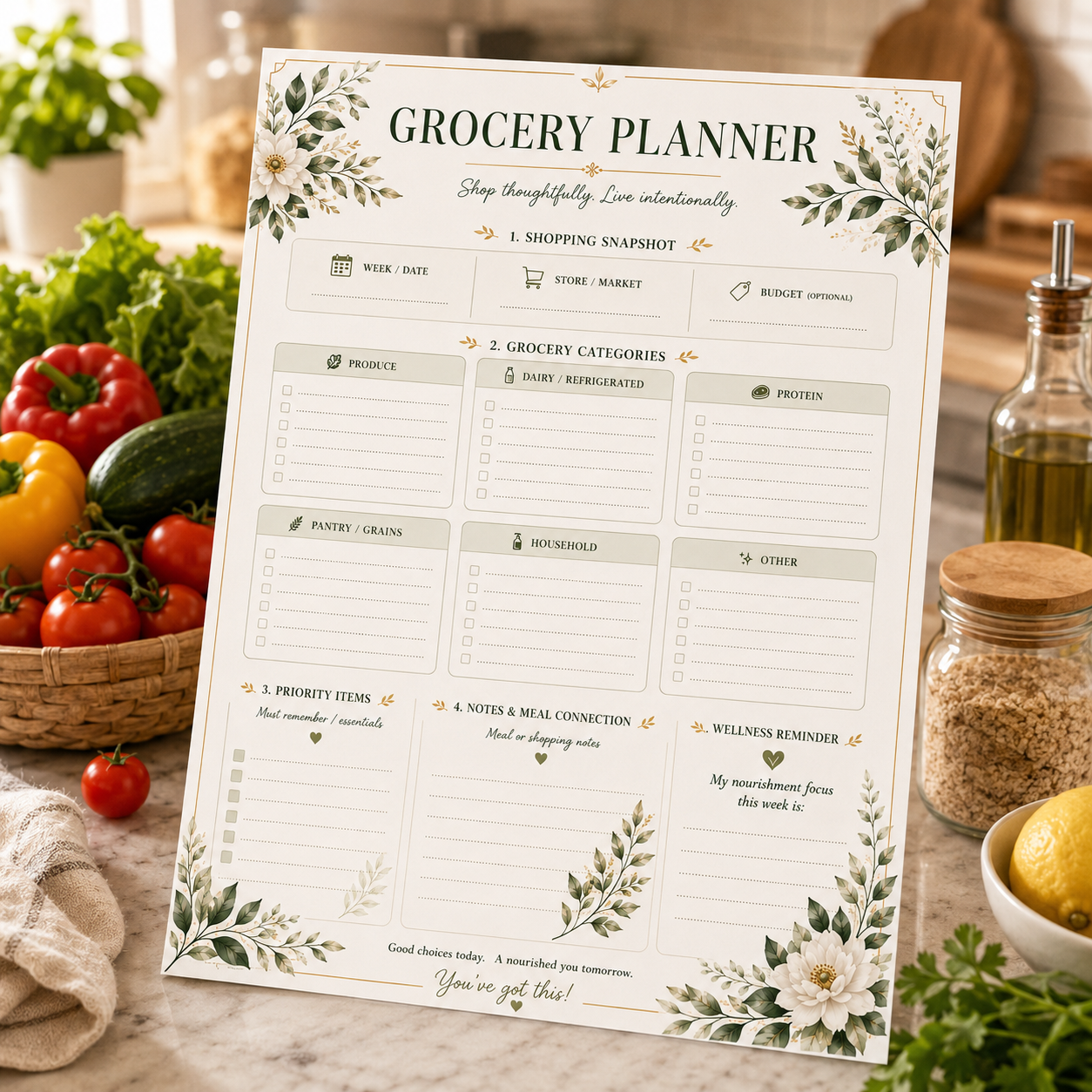 Grocery Planner Printable | Weekly Shopping Planner