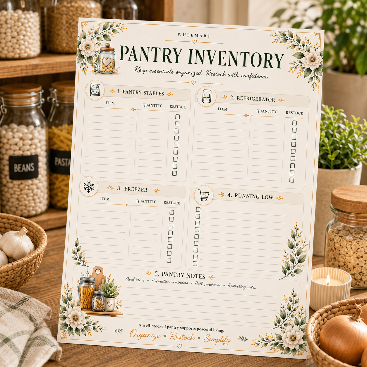 Pantry Inventory — Elegant Printable Pantry & Kitchen Inventory Tracker