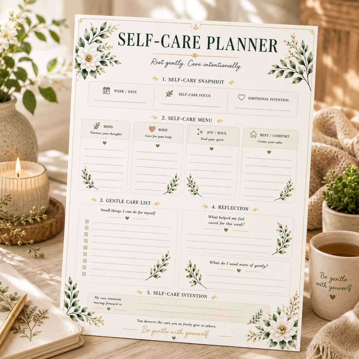 Self-Care Planner Printable | Self-Care & Wellness Page