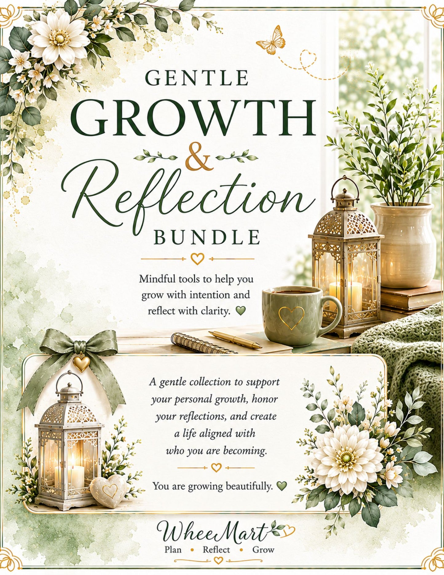 Gentle Growth & Reflection Bundle – Elegant Printable Goal & Reflection Collection
