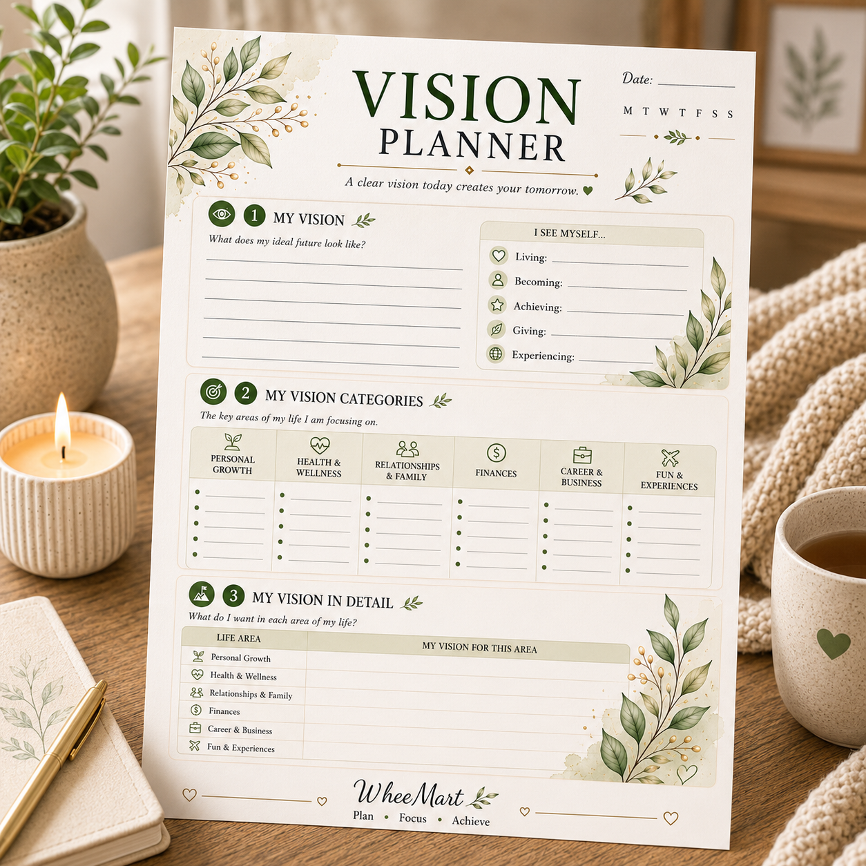 Vision Planner — Elegant Printable Life Vision Planning Page