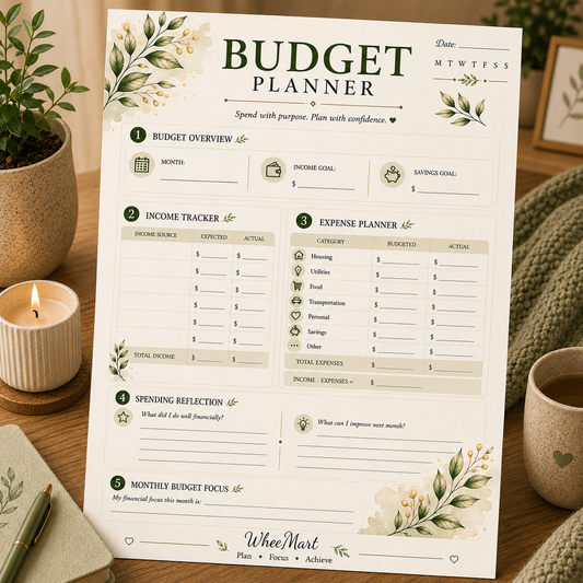 Budget Planner Printable | Monthly Budget Planning Page