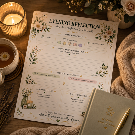 Evening Reflection Printable | End of Day Reflection Page