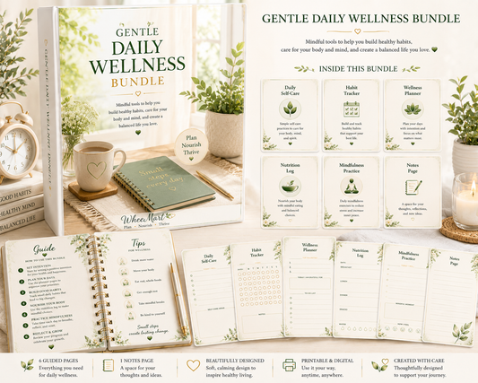 Gentle Daily Wellness Bundle – Elegant Printable Wellness Planner Collection
