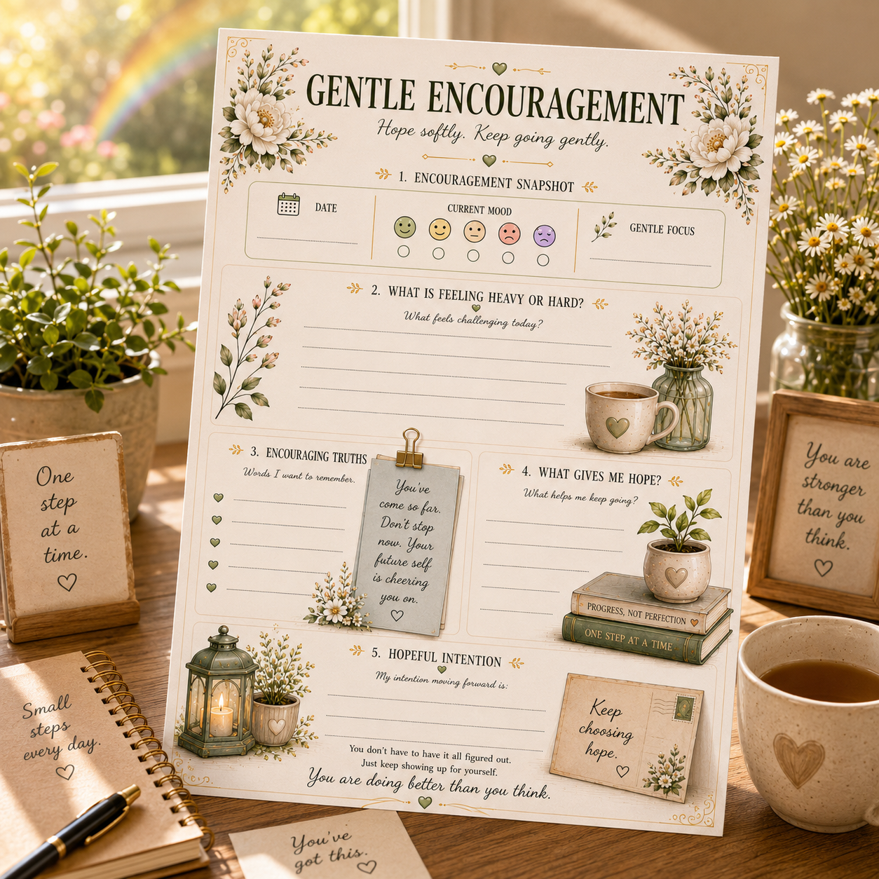Gentle Encouragement — Elegant Printable Encouragement & Hopeful Living Page