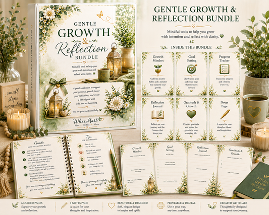 Gentle Growth & Reflection Bundle – Elegant Printable Goal & Reflection Collection