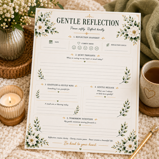 Gentle Reflection Printable | Mindful Living Journal Page