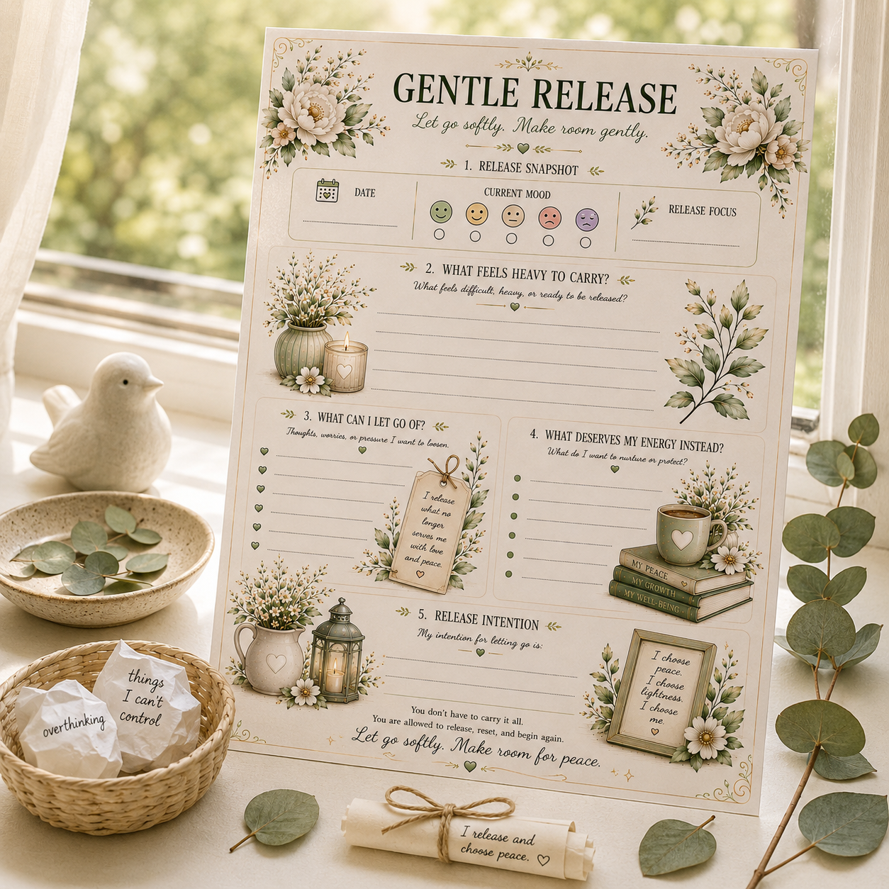 Gentle Release — Elegant Printable Letting Go & Emotional Release Page