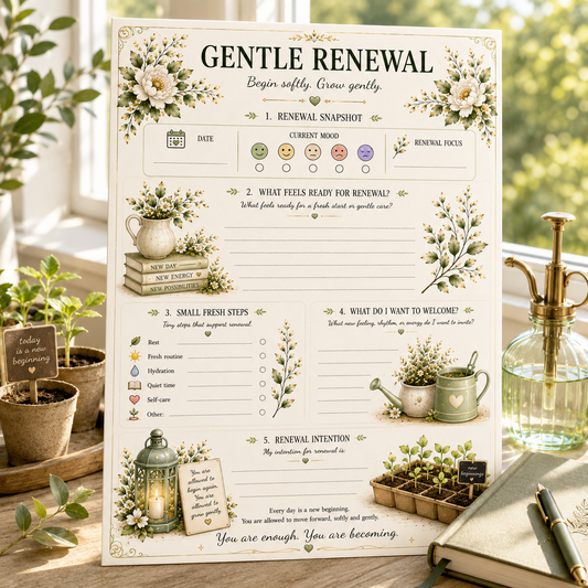 Gentle Renewal Printable | Fresh Start & Renewal Page