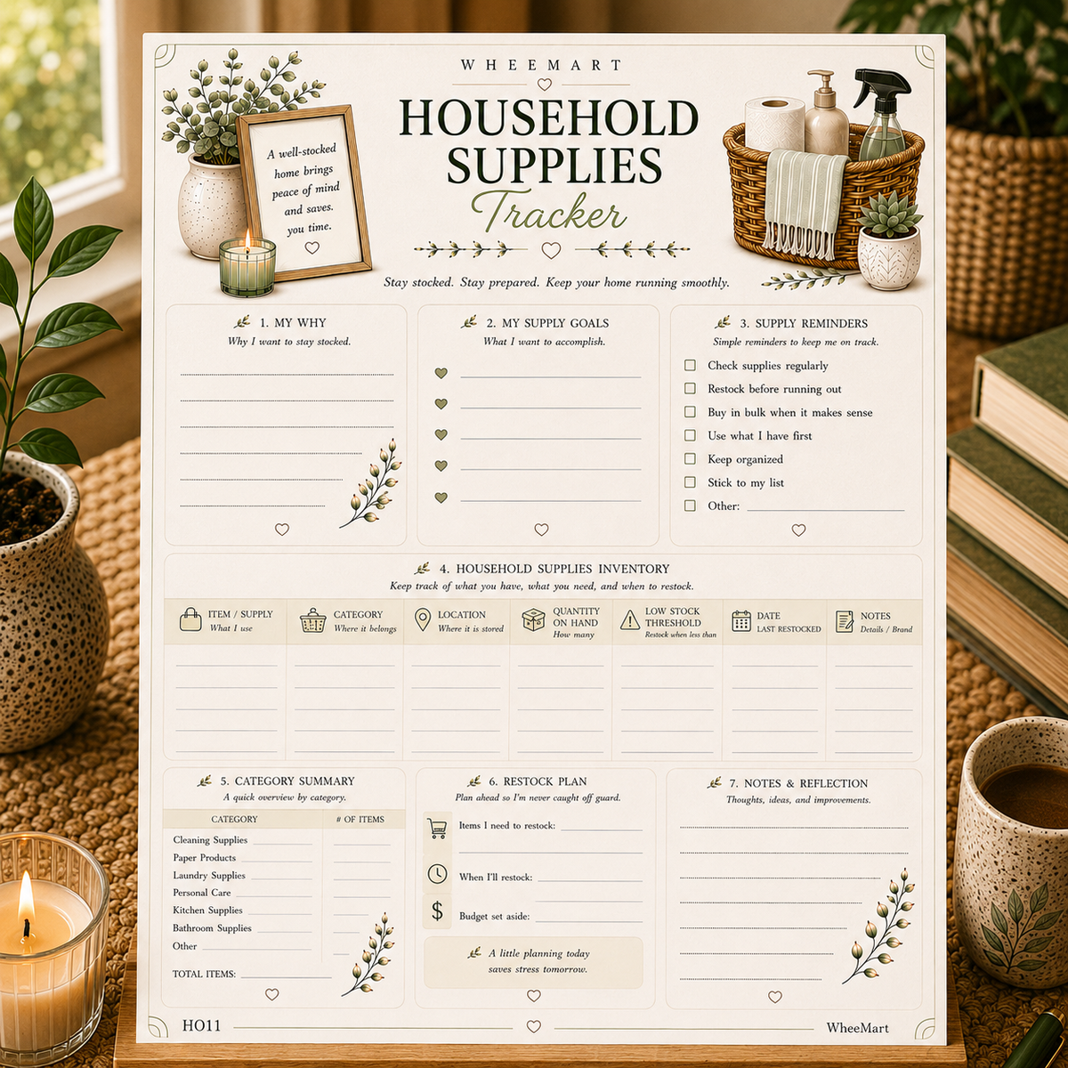 Household Supplies Tracker Printable | Never Run Out Again