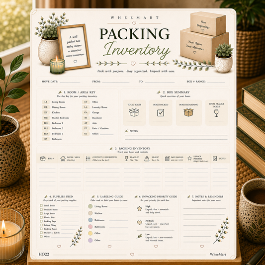 Packing Inventory Printable | Track Every Box