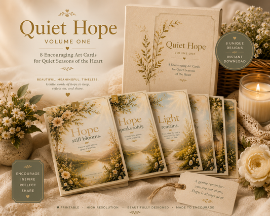Quiet Hope — Volume One 8 Encouraging Scripture Art Cards For Quiet Seasons of the Heart