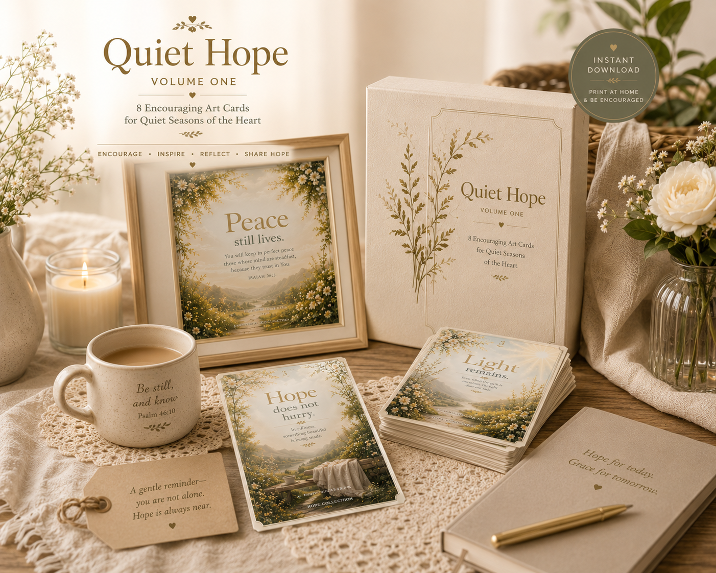 Quiet Hope — Volume One 8 Encouraging Scripture Art Cards For Quiet Seasons of the Heart