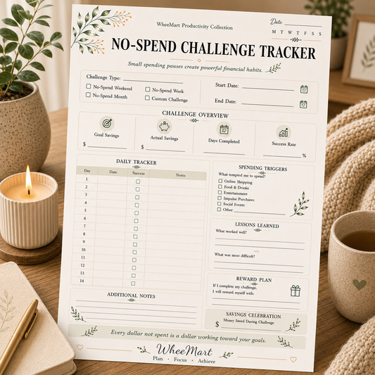 No-Spend Challenge Tracker | Money Saving Challenge Page