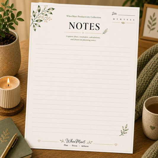 Notes Page Printable | Productivity Collection Planning Notes