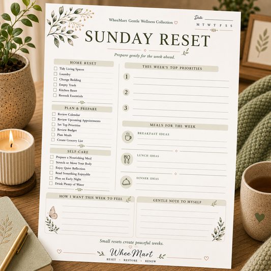 Sunday Reset Printable | Weekly Reset Checklist & Meal Planning
