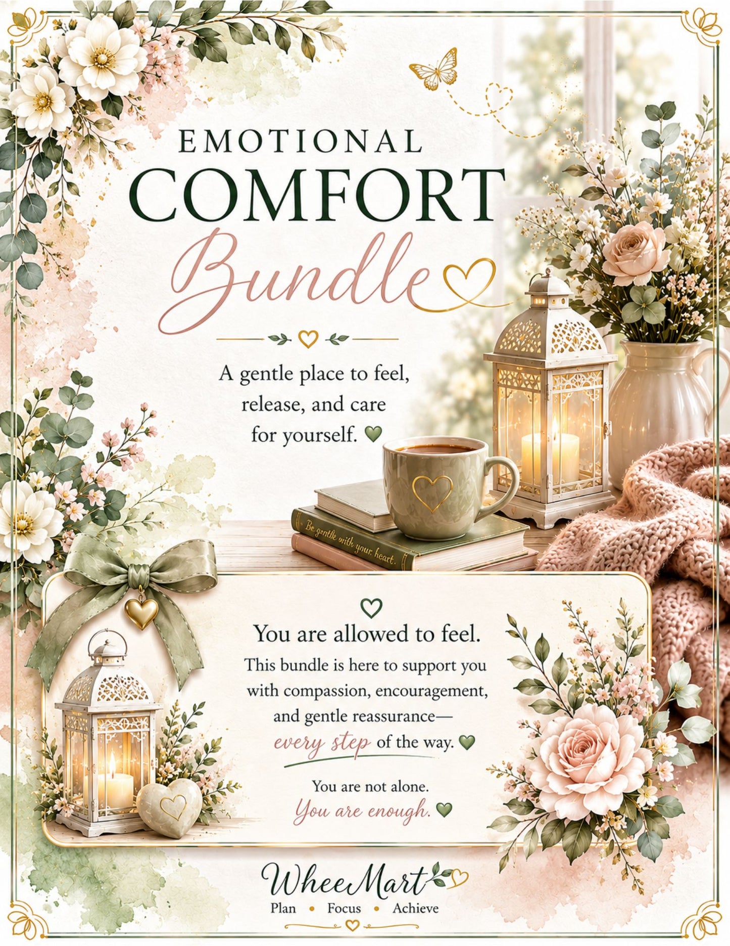 Emotional Comfort Bundle – Elegant Printable Self-Care & Reflection Collection