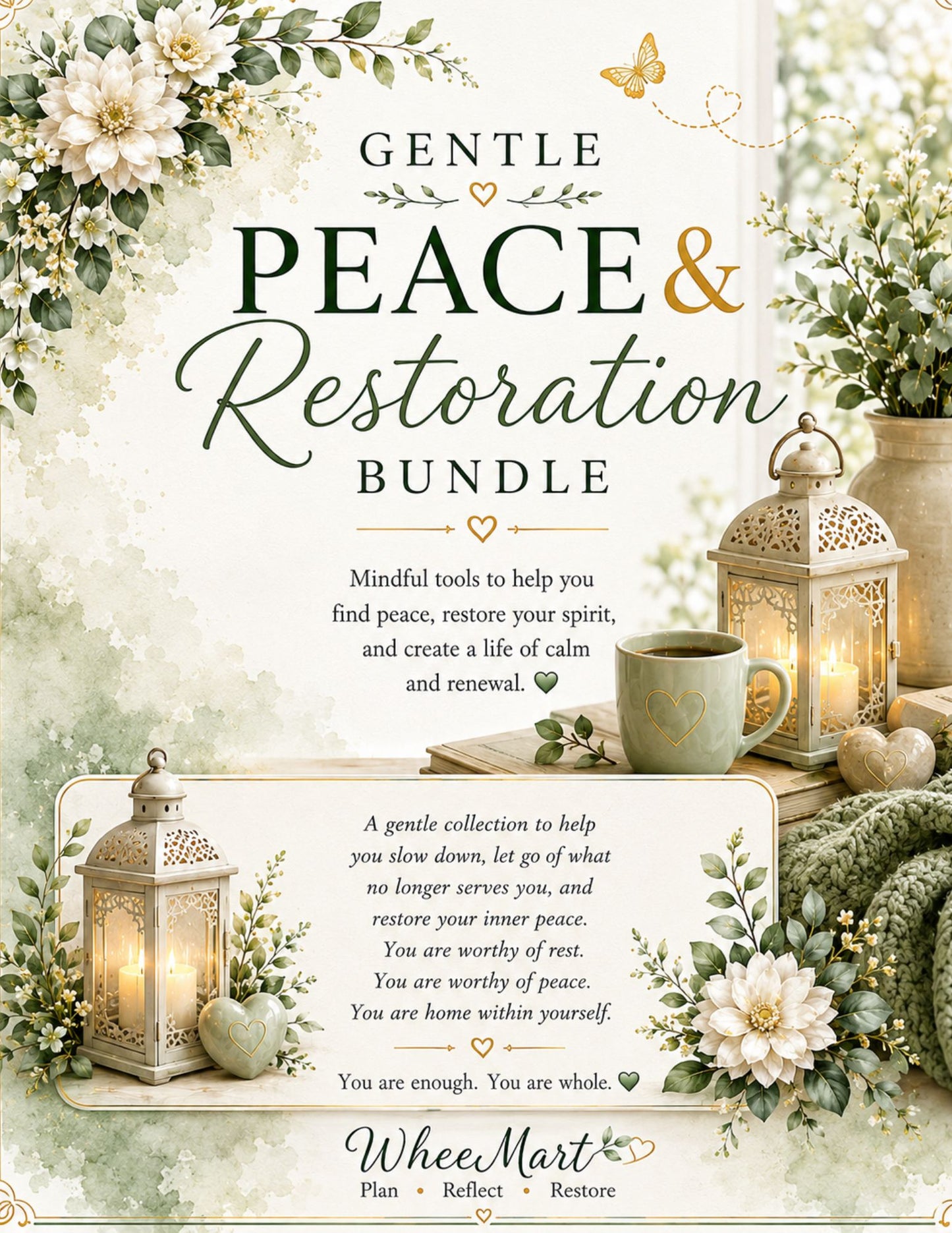 Peace & Restoration Bundle – Elegant Printable Wellness & Self-Care Collection