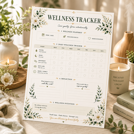 Wellness Tracker Printable | Wellness Habit Tracker Page